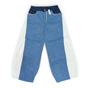 NWT Nasty Gal Diamante Trim Color Block Jeans Size 12